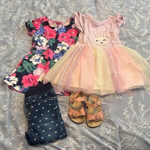 Girls dress, sandal and jean bundle